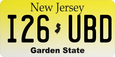 NJ license plate I26UBD