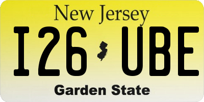 NJ license plate I26UBE