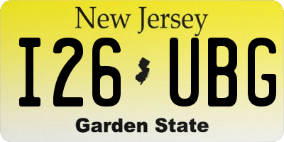 NJ license plate I26UBG