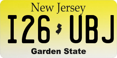 NJ license plate I26UBJ