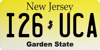 NJ license plate I26UCA