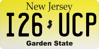 NJ license plate I26UCP