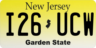 NJ license plate I26UCW