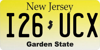 NJ license plate I26UCX