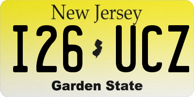 NJ license plate I26UCZ