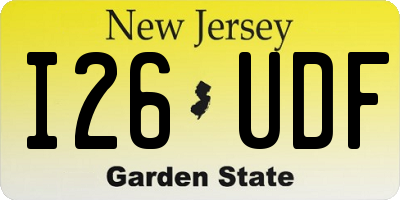 NJ license plate I26UDF