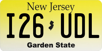 NJ license plate I26UDL