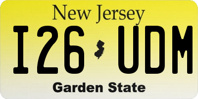 NJ license plate I26UDM
