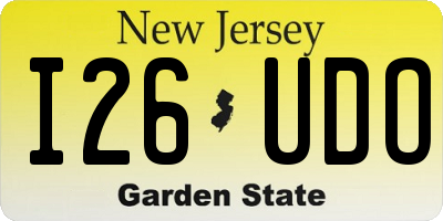 NJ license plate I26UDO
