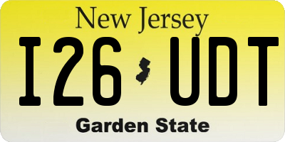 NJ license plate I26UDT