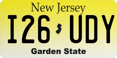 NJ license plate I26UDY