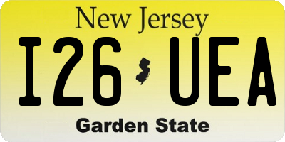 NJ license plate I26UEA