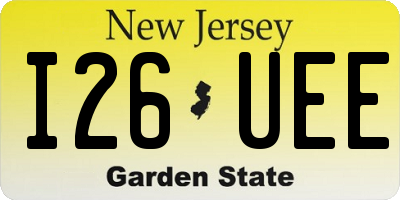 NJ license plate I26UEE