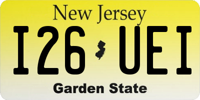 NJ license plate I26UEI