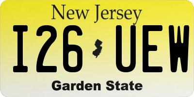 NJ license plate I26UEW