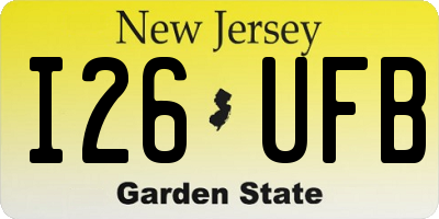 NJ license plate I26UFB