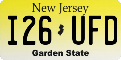 NJ license plate I26UFD