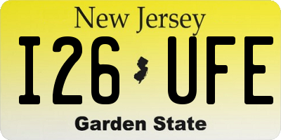 NJ license plate I26UFE