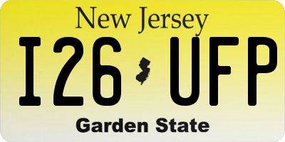 NJ license plate I26UFP