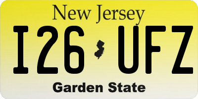 NJ license plate I26UFZ