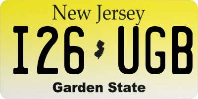 NJ license plate I26UGB