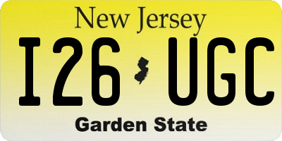 NJ license plate I26UGC