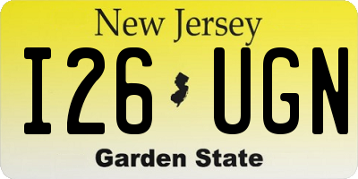 NJ license plate I26UGN
