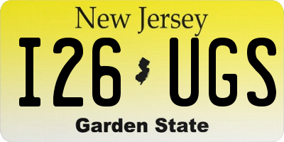NJ license plate I26UGS