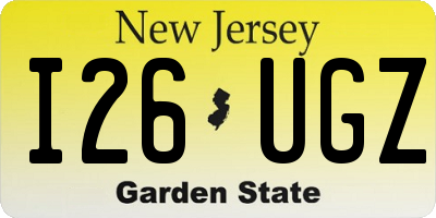 NJ license plate I26UGZ
