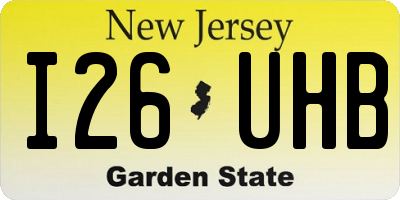 NJ license plate I26UHB