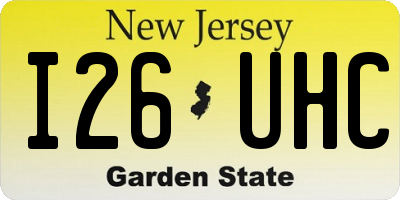 NJ license plate I26UHC