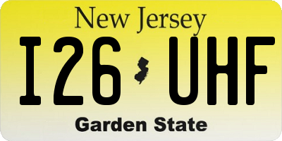 NJ license plate I26UHF