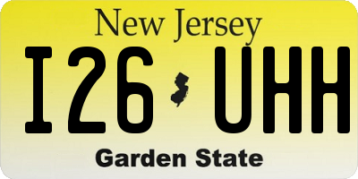 NJ license plate I26UHH