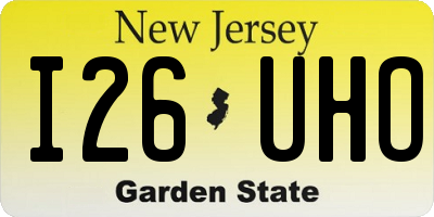 NJ license plate I26UHO