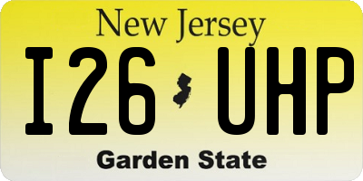 NJ license plate I26UHP