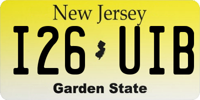 NJ license plate I26UIB