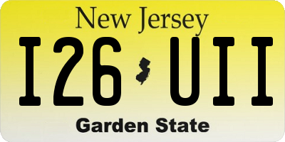 NJ license plate I26UII