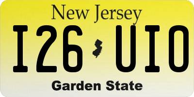 NJ license plate I26UIO