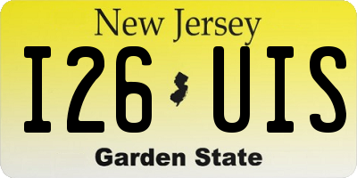 NJ license plate I26UIS