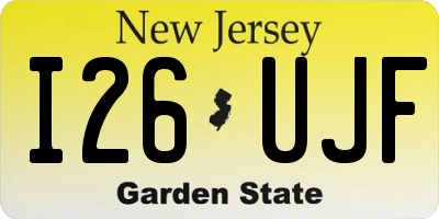NJ license plate I26UJF