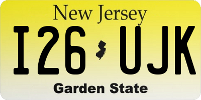 NJ license plate I26UJK