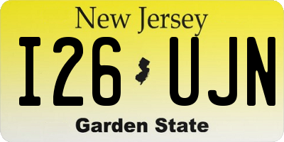 NJ license plate I26UJN