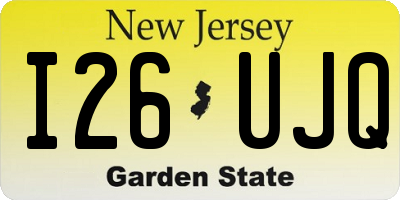 NJ license plate I26UJQ
