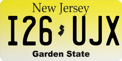 NJ license plate I26UJX