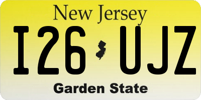 NJ license plate I26UJZ