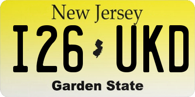 NJ license plate I26UKD