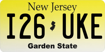 NJ license plate I26UKE