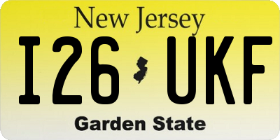 NJ license plate I26UKF
