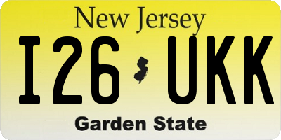 NJ license plate I26UKK