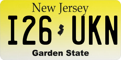 NJ license plate I26UKN